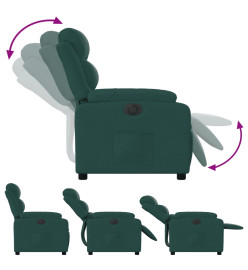 Fauteuil inclinable électrique Vert foncé Tissu