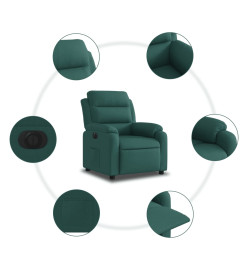 Fauteuil inclinable électrique Vert foncé Tissu