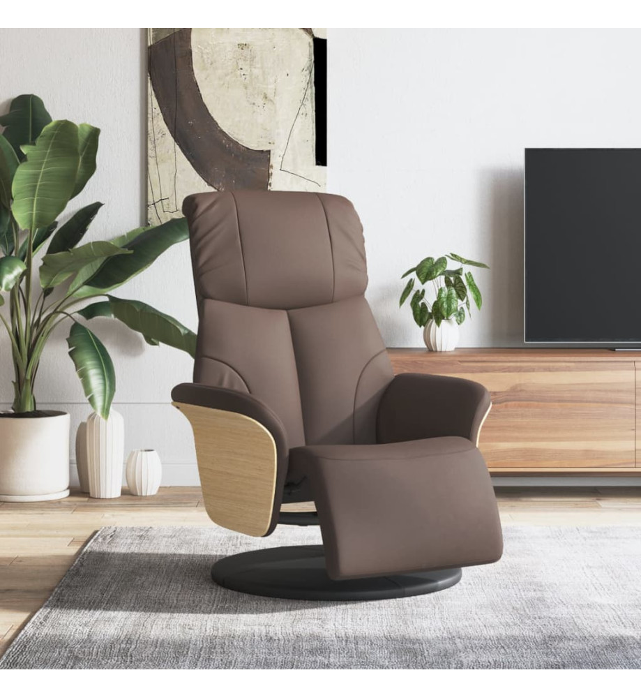 Fauteuil inclinable avec repose-pieds marron similicuir