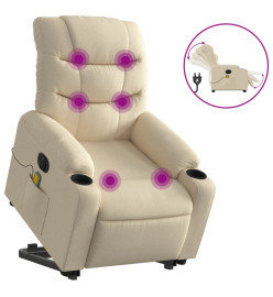 Fauteuil inclinable de massage électrique Crème Tissu