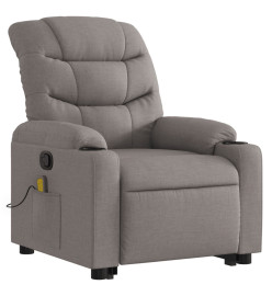 Fauteuil inclinable de massage Taupe Tissu