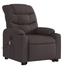 Fauteuil inclinable de massage électrique Marron foncé Tissu