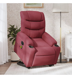 Fauteuil inclinable de massage électrique Rouge bordeaux Tissu