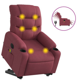 Fauteuil inclinable de massage électrique Rouge bordeaux Tissu