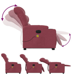 Fauteuil inclinable de massage électrique Rouge bordeaux Tissu