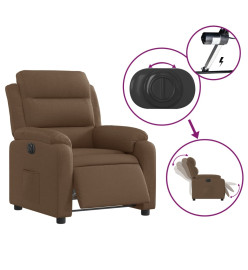 Fauteuil inclinable électrique Marron Tissu