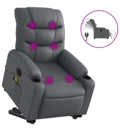 Fauteuil inclinable de massage électrique gris similicuir