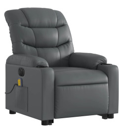 Fauteuil inclinable de massage électrique gris similicuir