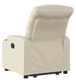 Fauteuil inclinable électrique crème similicuir