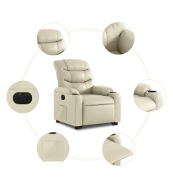 Fauteuil inclinable électrique crème similicuir