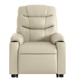 Fauteuil inclinable électrique crème similicuir