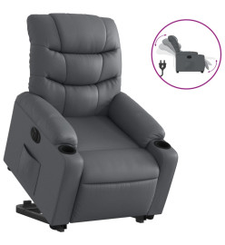 Fauteuil inclinable électrique gris similicuir