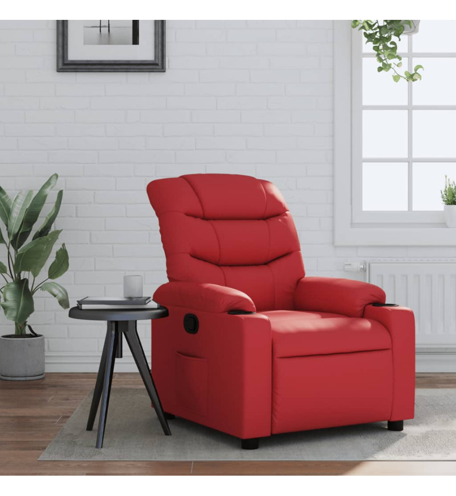 Fauteuil inclinable Rouge Similicuir