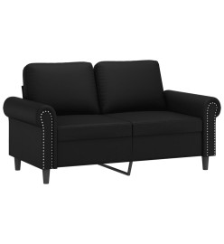 Ensemble de canapés 2 pcs avec coussins noir similicuir