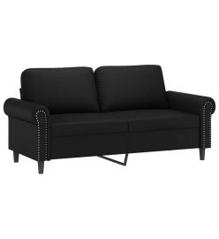 Ensemble de canapés 2 pcs avec coussins noir similicuir