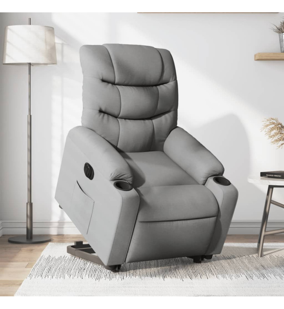 Fauteuil inclinable électrique gris clair tissu