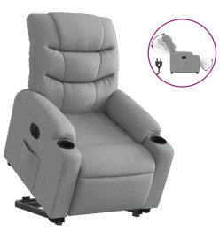 Fauteuil inclinable électrique gris clair tissu