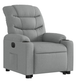 Fauteuil inclinable électrique gris clair tissu