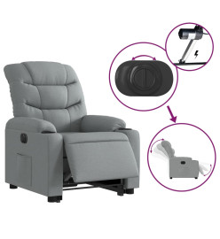 Fauteuil inclinable électrique gris clair tissu