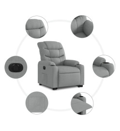 Fauteuil inclinable électrique gris clair tissu