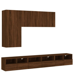 Armoires murales TV 5 pcs chêne marron bois d'ingénierie