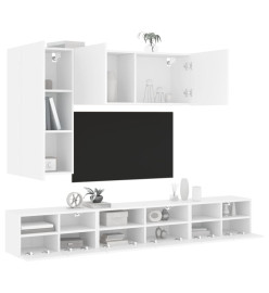 Armoires murales TV 5 pcs blanc bois d'ingénierie