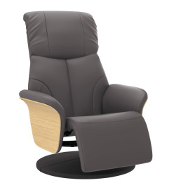 Fauteuil inclinable avec repose-pieds gris similicuir