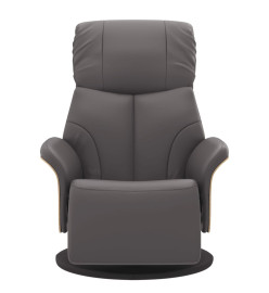 Fauteuil inclinable avec repose-pieds gris similicuir