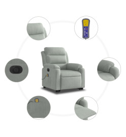 Fauteuil inclinable de massage électrique gris clair velours