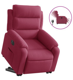 Fauteuil inclinable électrique rouge bordeaux velours