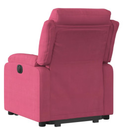 Fauteuil inclinable électrique rouge bordeaux velours