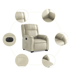 Fauteuil inclinable électrique crème similicuir