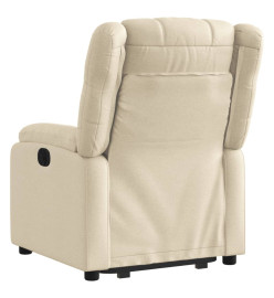 Fauteuil inclinable électrique crème tissu