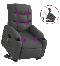 Fauteuil de massage inclinable Gris foncé Tissu