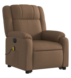 Fauteuil inclinable de massage électrique Marron Tissu