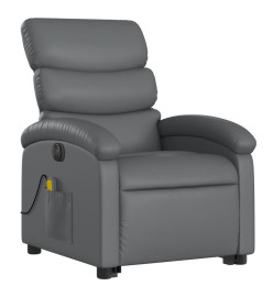 Fauteuil inclinable de massage électrique gris similicuir