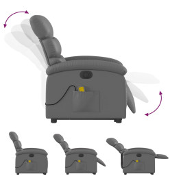 Fauteuil inclinable de massage électrique gris similicuir