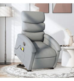 Fauteuil de massage inclinable Gris clair Tissu