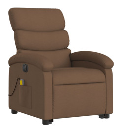 Fauteuil inclinable de massage électrique Marron Tissu