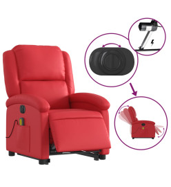 Fauteuil inclinable de massage électrique rouge similicuir