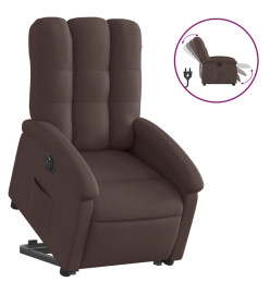 Fauteuil inclinable électrique marron foncé tissu