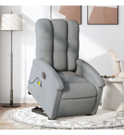 Fauteuil inclinable de massage électrique Gris clair Tissu