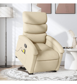 Fauteuil inclinable de massage Crème Tissu