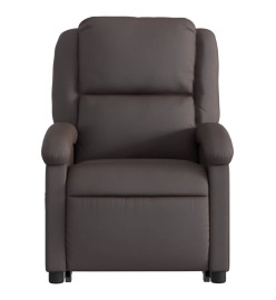 Fauteuil inclinable de massage marron foncé cuir véritable