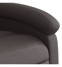 Fauteuil inclinable de massage marron foncé cuir véritable