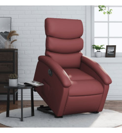 Fauteuil inclinable électrique rouge bordeaux similicuir