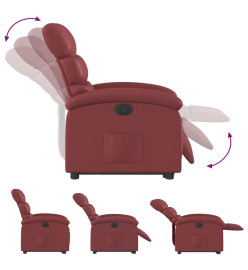 Fauteuil inclinable électrique rouge bordeaux similicuir