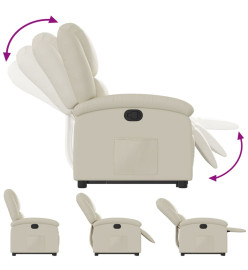 Fauteuil inclinable Crème Similicuir