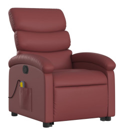 Fauteuil inclinable de massage Rouge bordeaux Similicuir