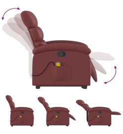 Fauteuil inclinable de massage Rouge bordeaux Similicuir